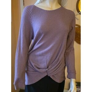 Vintage Y2K Rewash Purple Long Sleeve Front Twist shirt Top Medium